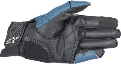 Alpinestars Morph Sport Gloves in black and blue Sodalite, size XL, featuring protective knuckles and breathable fabric.