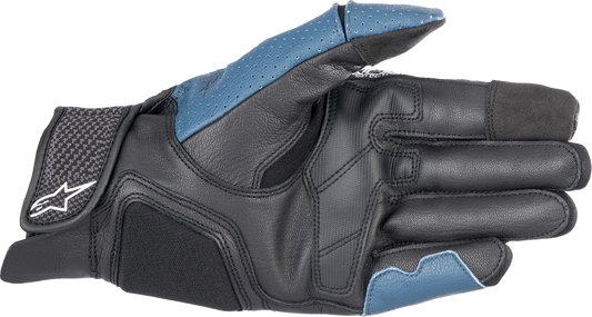 Alpinestars Morph Sport Gloves in black and blue Sodalite, size XL, featuring protective knuckles and breathable fabric.