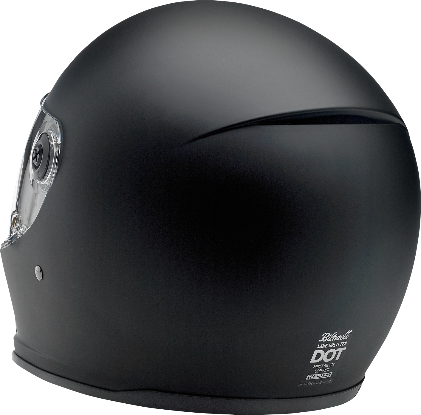 BILTWELL Lane Splitter motorcycle helmet in flat black, 2XL size, featuring a sleek design and durable construction.