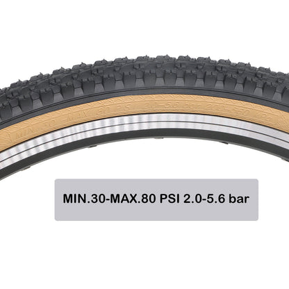 Hycline CrossBand Brown Wall mountain bike tire, 26 inches by 1.95 inches, with rugged tread for off-road cycling.