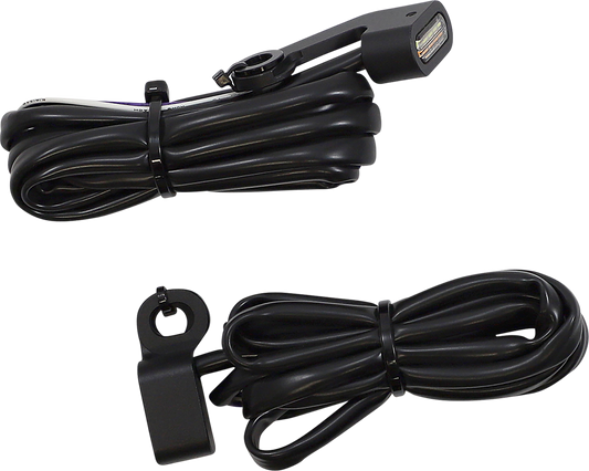 DRAG SPECIALTIES white and amber marker lights with black housing, designed for motorcycle or vehicle lighting.