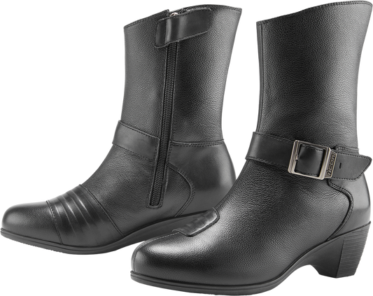 ICON Women's Tuscadero™ Boots in black, US size 9, showcasing stylish ankle boots with a sleek design and comfortable fit.