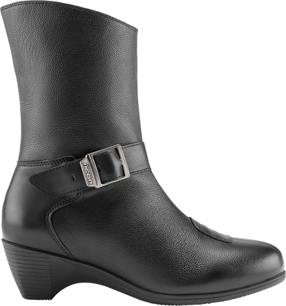 ICON Women's Tuscadero™ Black Boots in US size 9, showcasing stylish leather design and ankle-high silhouette.