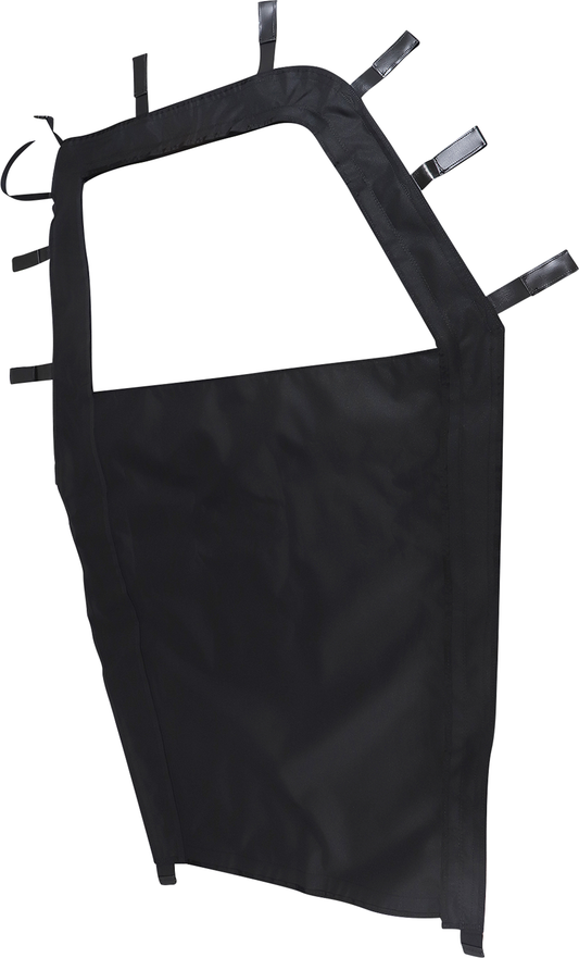 MOOSE OFFROAD Polaris Ranger mid-size side enclosure in black, with clear windows and durable fabric for off-road protection
