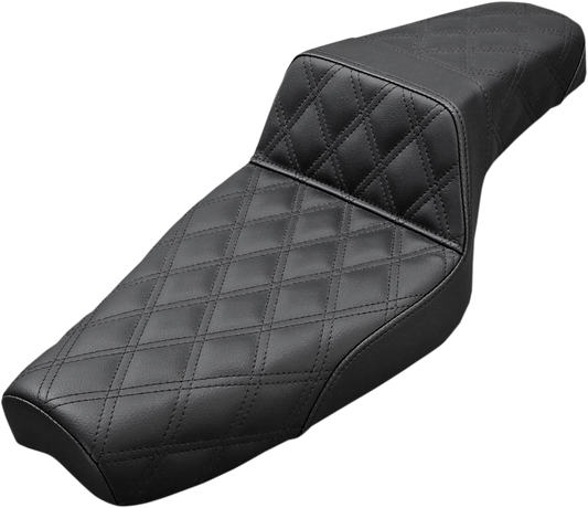 SADDLEMEN Step-Up Seat - Full Lattice Stitch - Black - XL 807-03-175 - Howling Moto