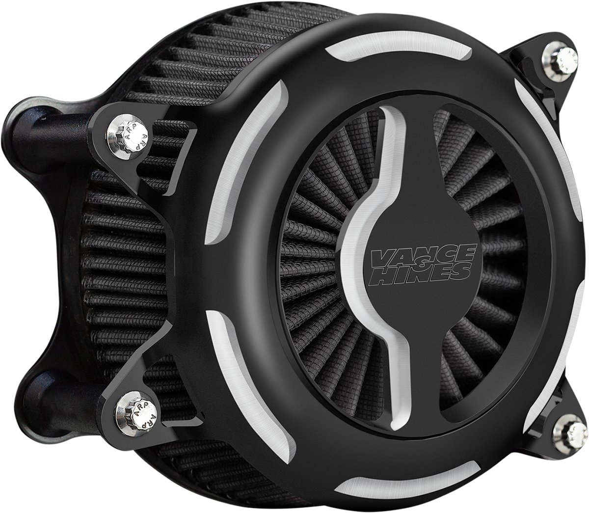 VANCE & HINES VO2 Blade Air Intake in black wrinkle finish, motorcycle performance part with sleek, aerodynamic design