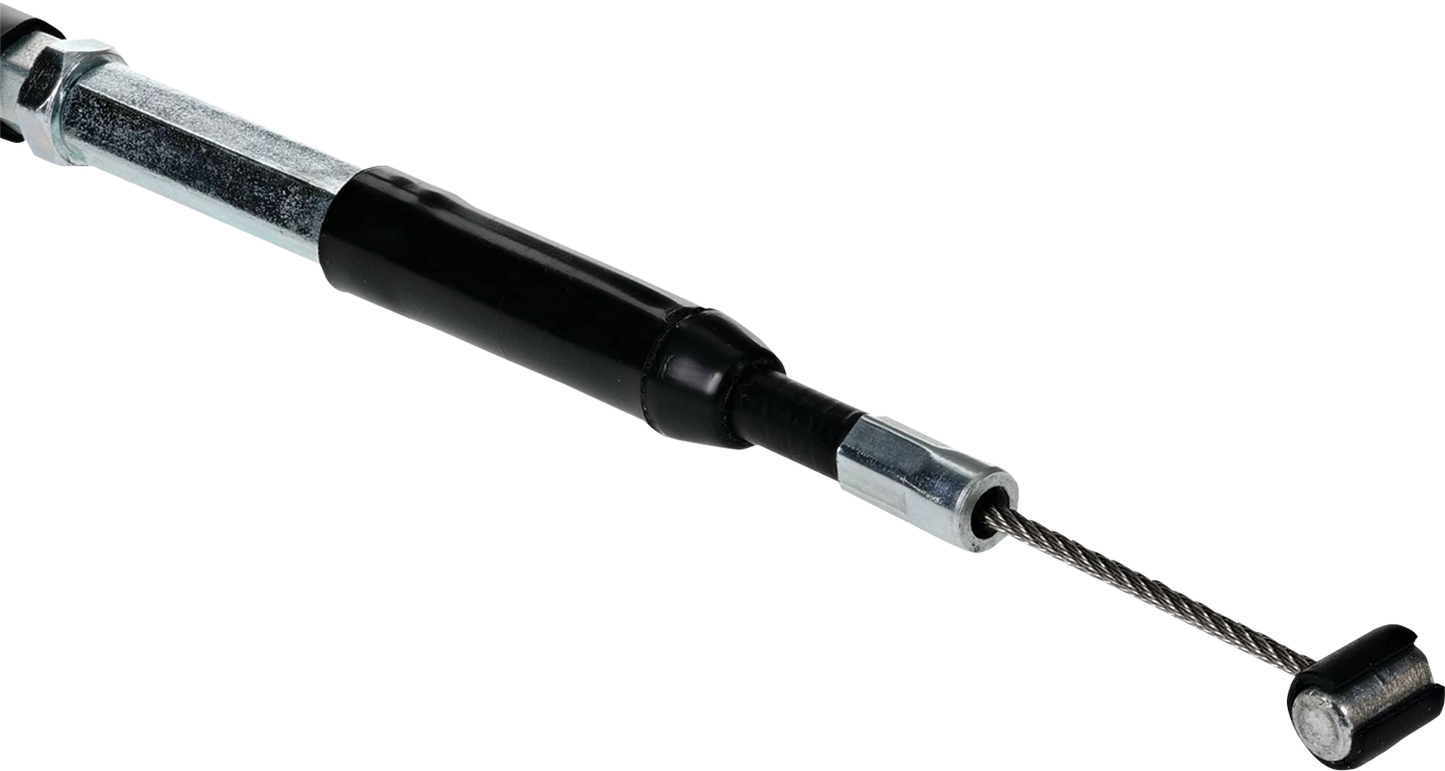 Black vinyl clutch cable for Honda motorcycles, MOOSE OFFROAD 45-2147, with metal ends and flexible design.