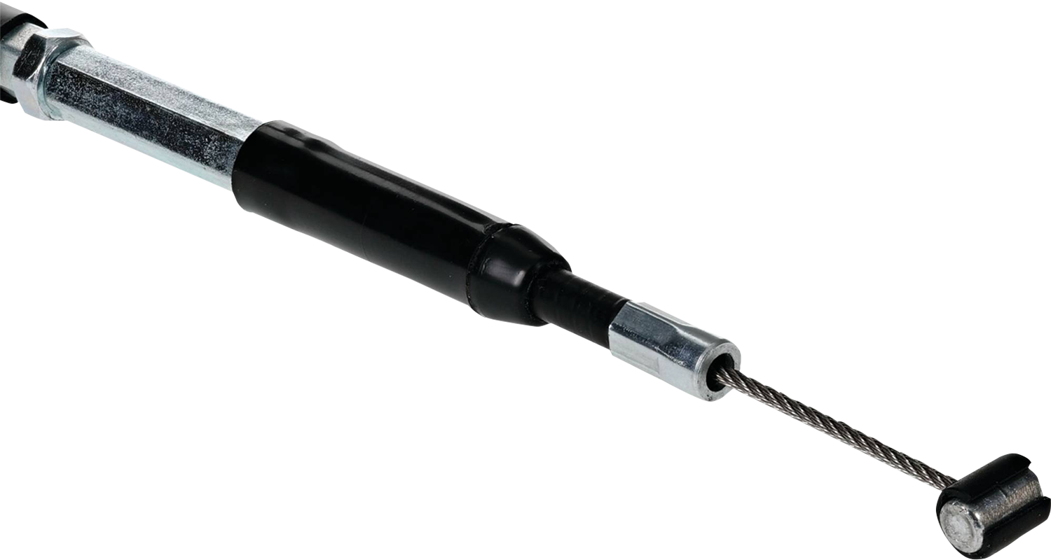 Black vinyl clutch cable for Honda motorcycles, MOOSE OFFROAD 45-2147, with metal ends and flexible design.