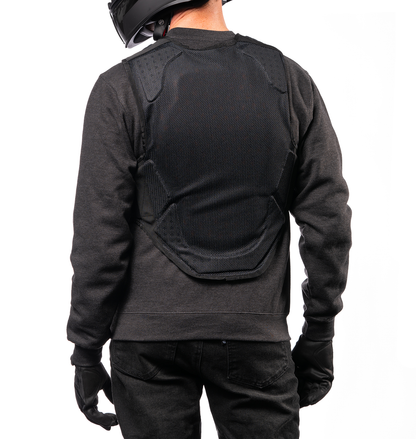 Black ICON Softcore™ vest in Small/Medium size from Bill's Exhausts, shown laid flat with front view and soft fabric texture.