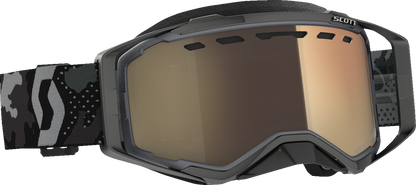 Scott Prospect Snow Cross Goggle in dark gray, black with light-sensitive bronze chrome lens, designed for winter sports protection.