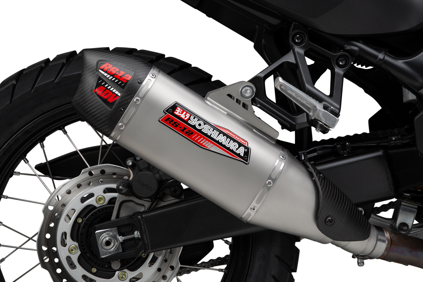 YOSHIMURA, Yoshimura RS-12 ADV Street Series Slip-On Exhaust with Matte Carbon Fiber End Cap - Part 12755BS520