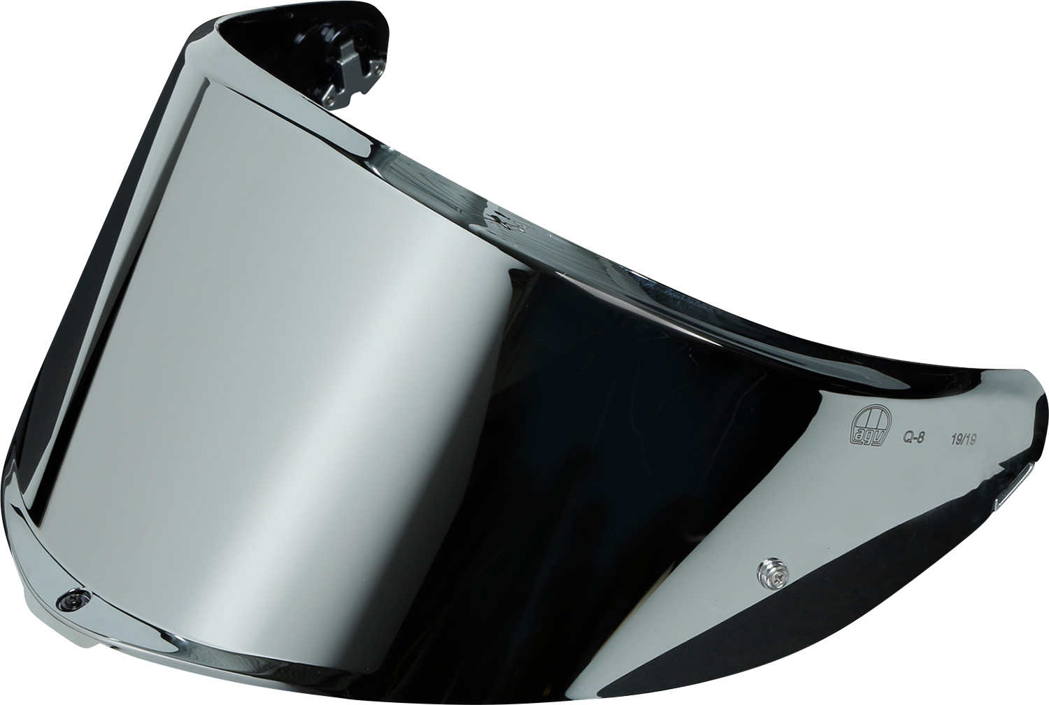 AGV Tourmodular helmet shield with Pinlock 120 MaxVision in iridium silver, designed for enhanced visibility and protection.