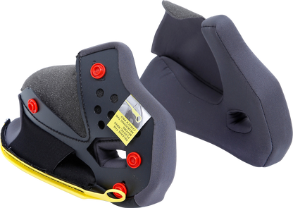 Gray and black AGV Tourmodular helmet cheek pads in small size, designed for comfort and fit.