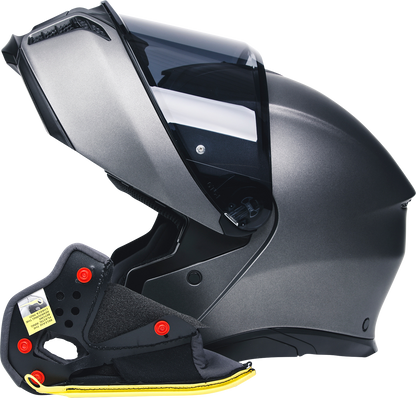 AGV Tourmodular helmet cheek pads in gray and black, small size, designed for comfortable fit and helmet customization.