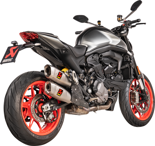 AKRAPOVIC carbon fiber heat shield P-HSD9SO3 with sleek black finish for enhanced thermal protection on motorcycle exhaust systems.