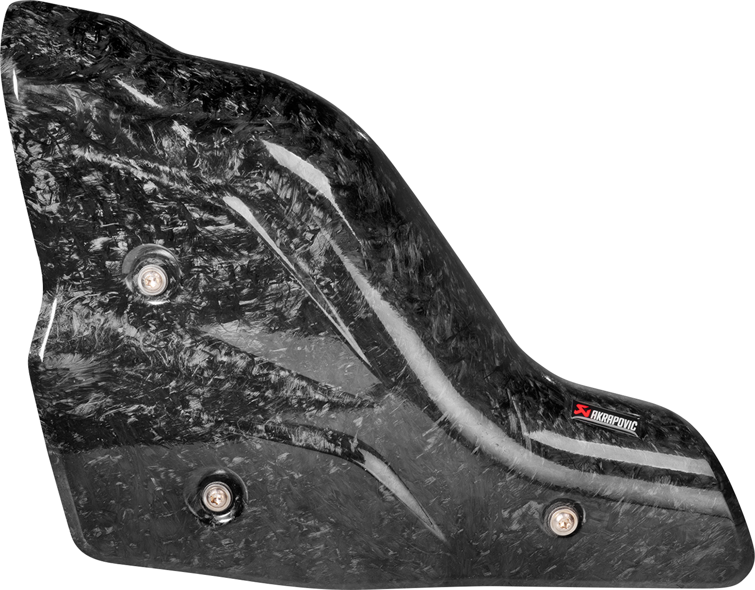 AKRAPOVIC carbon fiber heat shield P-HSD9SO3 with sleek black finish, designed for enhanced thermal protection on motorcycle exhaust systems.