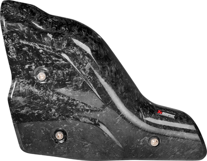 AKRAPOVIC carbon fiber heat shield P-HSD9SO3 with sleek black finish, designed for enhanced thermal protection on motorcycle exhaust systems.