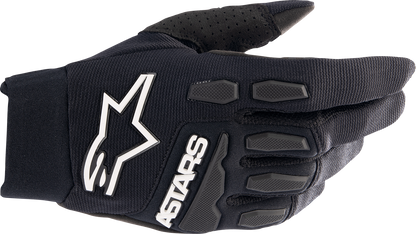 Alpinestars Full Bore XT motorcycle gloves in black, medium size, with reinforced knuckles and adjustable wrist strap.