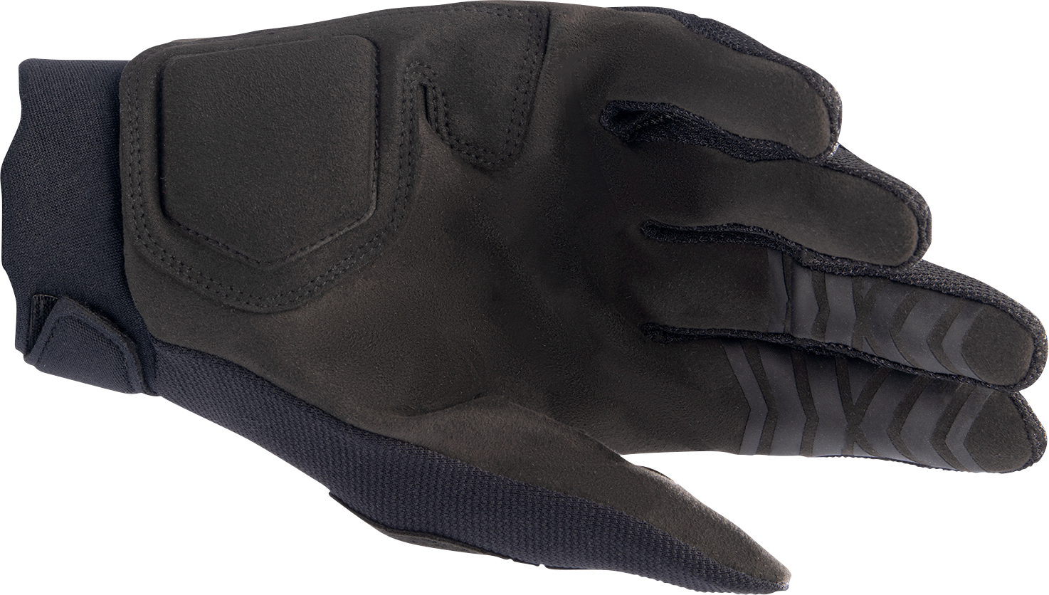 Black Alpinestars Full Bore XT motorcycle gloves in small size with reinforced palms and adjustable wrist strap.