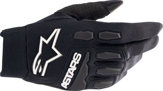 Alpinestars Full Bore XT gloves in black, 2XL size, showing protective knuckles and adjustable wrist strap.