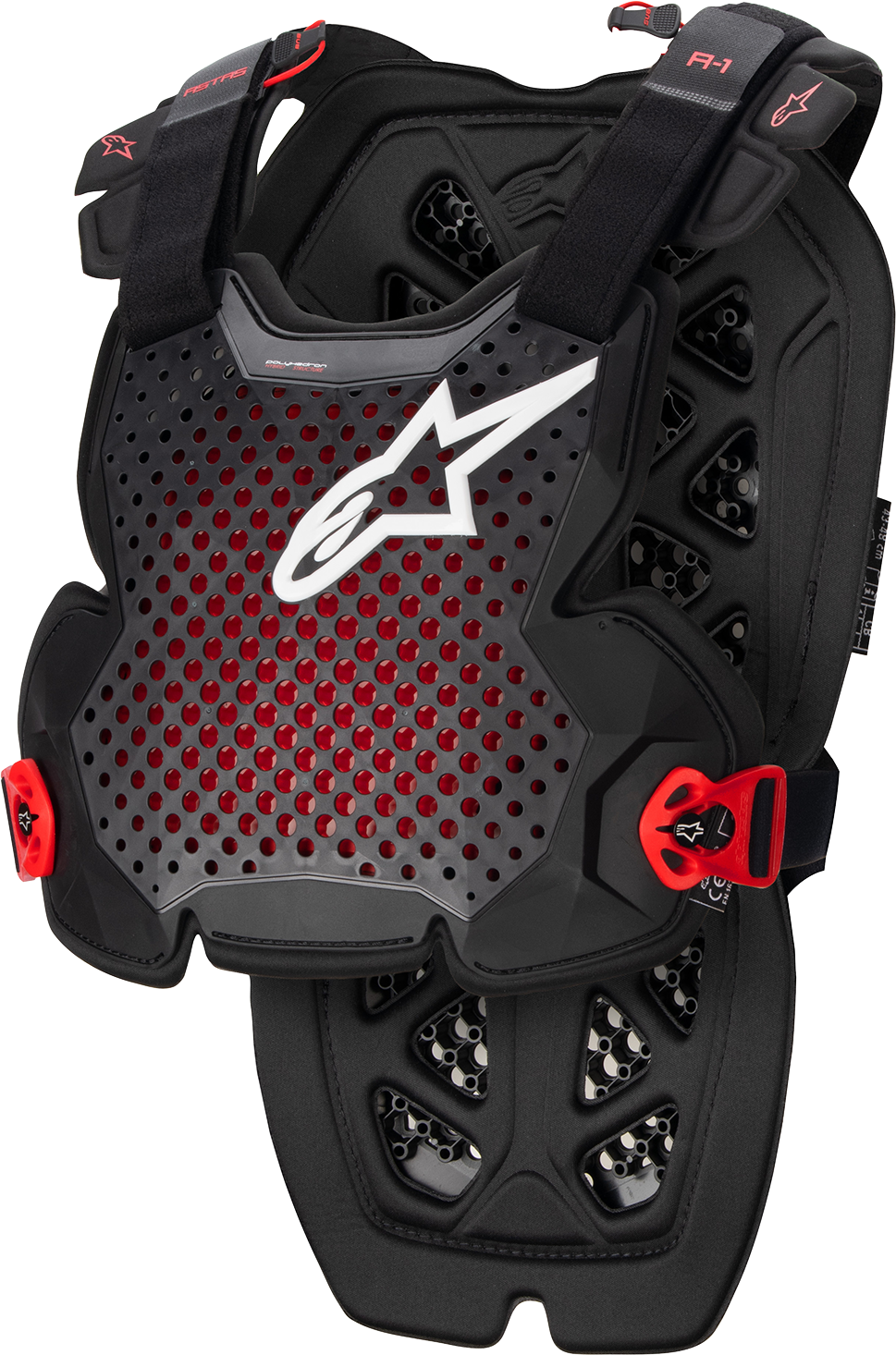 Alpinestars A-1 Pro Chest Guard M/L with lightweight impact protection and ventilation for motorcycle riding safety.