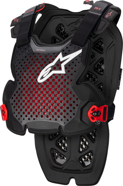 Alpinestars A-1 Pro Chest Guard M/L with lightweight impact protection and ventilation for motorcycle riding safety.