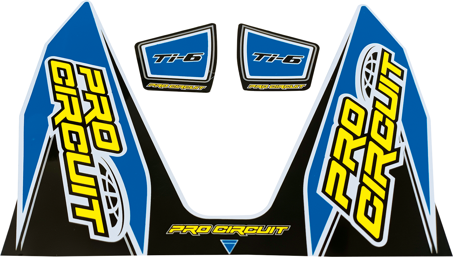 Light blue PRO CIRCUIT Ti-6 decal with bold lettering, designed for motorcycle or bike customization.