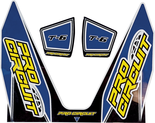 Dark blue PRO CIRCUIT T-6 decal with product code D22T6-DB for motorcycle exhausts, featuring the PRO CIRCUIT brand logo.
