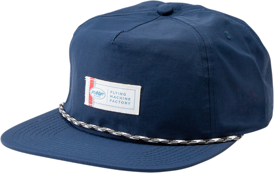 FMF Slacker hat in navy with braided cord trim and patch logo, showcasing a casual, stylish cap with adjustable fit.