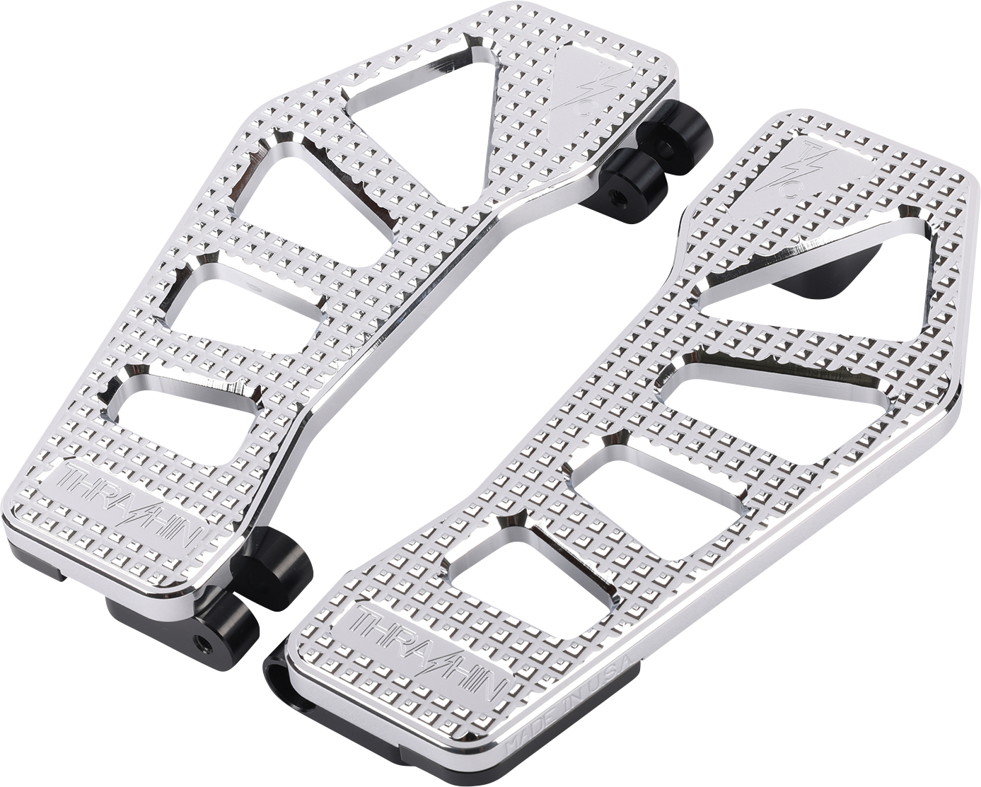 Chrome Apex Floorboards for Harley-Davidson Touring models by THRASHIN SUPPLY CO., featuring a sleek, durable design.