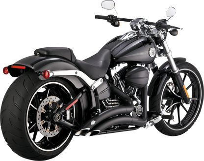 Vance & Hines Big Radius exhaust system in black with PCX™ technology, featuring chrome tips and mounting hardware.