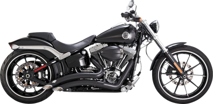 VANCE & HINES Big Radius exhaust system in black with PCX™ technology, featuring curved pipes and chrome accents.