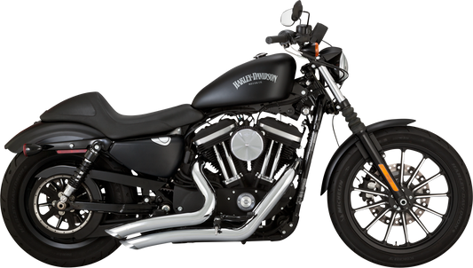 Vance & Hines Big Radius chrome exhaust system for motorcycles, showcasing polished chrome finish and dual exhaust pipes.