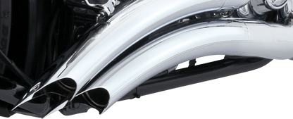 VANCE & HINES Big Radius exhaust system with chrome finish, featuring dual pipes and chrome tips for motorcycle customization.