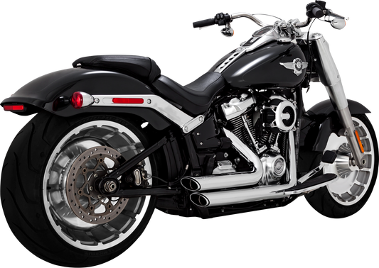 Vance & Hines Shortshots Staggered Chrome Exhaust System for motorcycles, featuring chrome finish and compact design