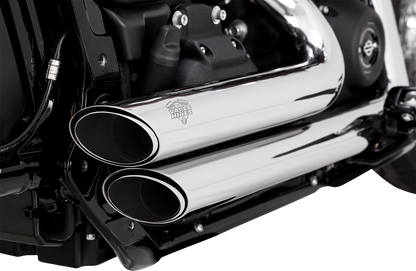 VANCE & HINES Shortshots Staggered Chrome Exhaust System for motorcycles, featuring dual short, staggered pipes and chrome finish.