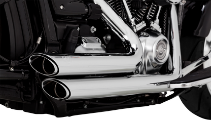 Vance & Hines Shortshots Staggered Exhaust System with chrome finish on a motorcycle.