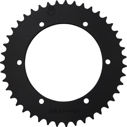 Aluminum 43-tooth rear sprocket for Kawasaki DR650 SE, made by MOOSE OFFROAD, designed for off-road motorcycle performance.