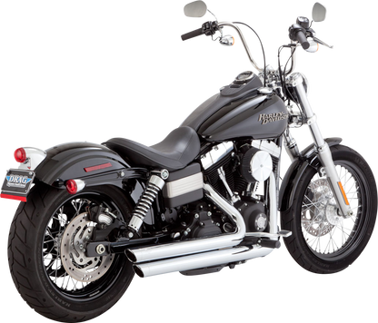 VANCE & HINES, Vance & Hines Big Shots Staggered Exhaust System for Harley Davidson - Chrome (Part #17338)