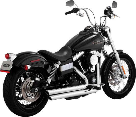 VANCE & HINES, Vance & Hines Big Shots Staggered Exhaust System for Harley Davidson - Chrome (Part #17338)