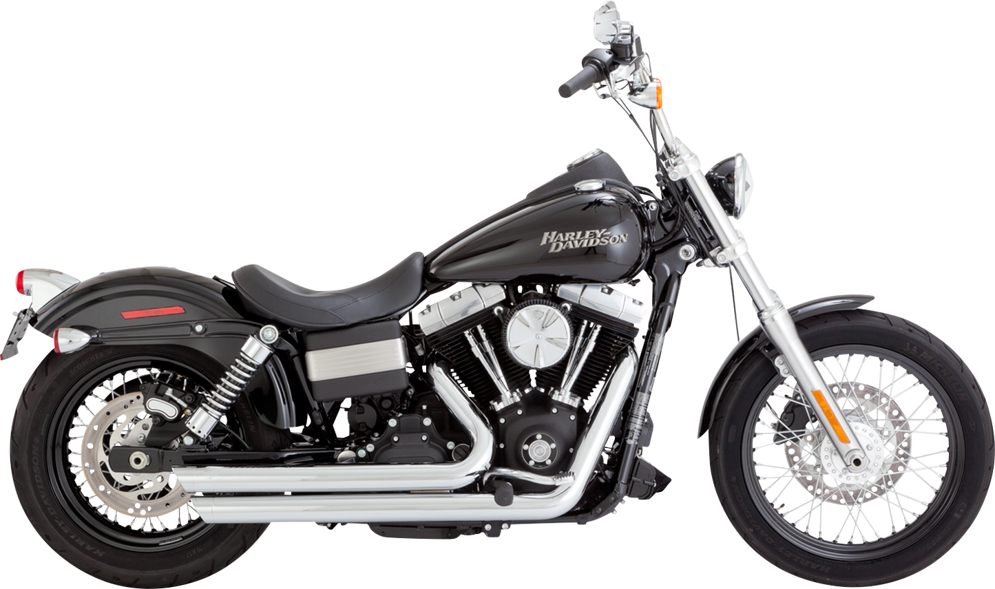 VANCE & HINES, Vance & Hines Big Shots Staggered Exhaust System for Harley Davidson - Chrome (Part #17338)
