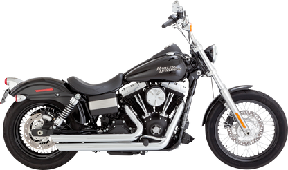 VANCE & HINES, Vance & Hines Big Shots Staggered Exhaust System for Harley Davidson - Chrome (Part #17338)