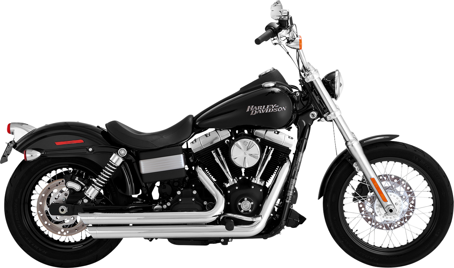 VANCE & HINES, Vance & Hines Big Shots Staggered Exhaust System for Harley Davidson - Chrome (Part #17338)