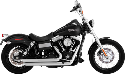 VANCE & HINES, Vance & Hines Big Shots Staggered Exhaust System for Harley Davidson - Chrome (Part #17338)