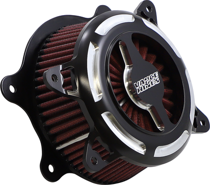 Vance & Hines VO2 Blade Air Intake in black for V-Twin engines, featuring a sleek, contrast finish and modern design.
