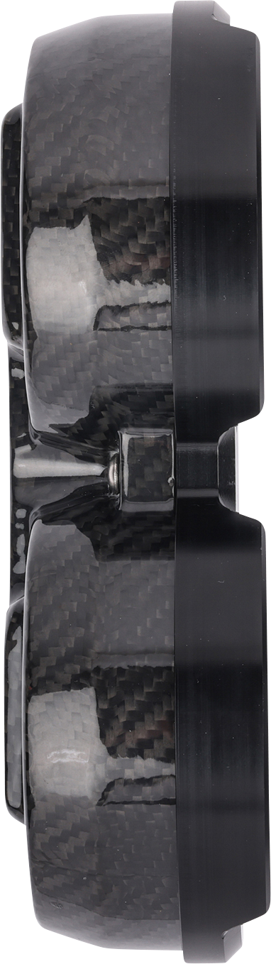 Black gauge relocation kit by THRASHIN SUPPLY CO. featuring mounting brackets and hardware for easy installation.