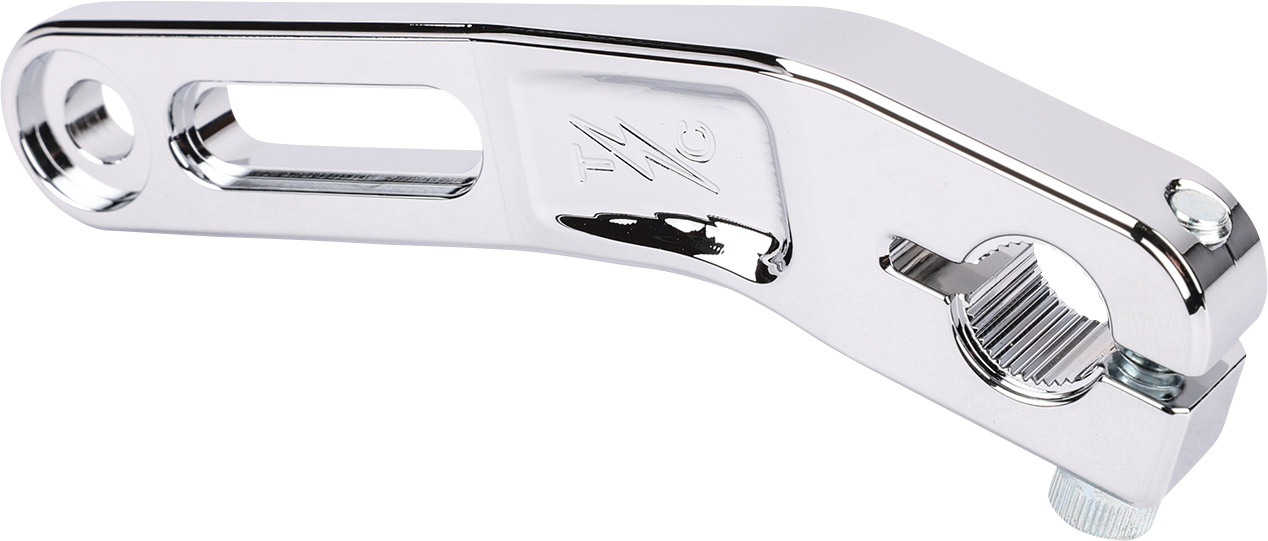 Chrome THRASHIN SUPPLY CO. TSC-2908-3 shift lever for enhanced gear shifting, shown in a close-up view.