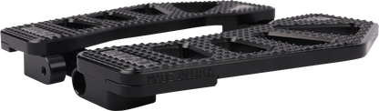 Black Apex Floorboards for Harley-Davidson by THRASHIN SUPPLY CO., featuring a textured surface and durable metal construction.