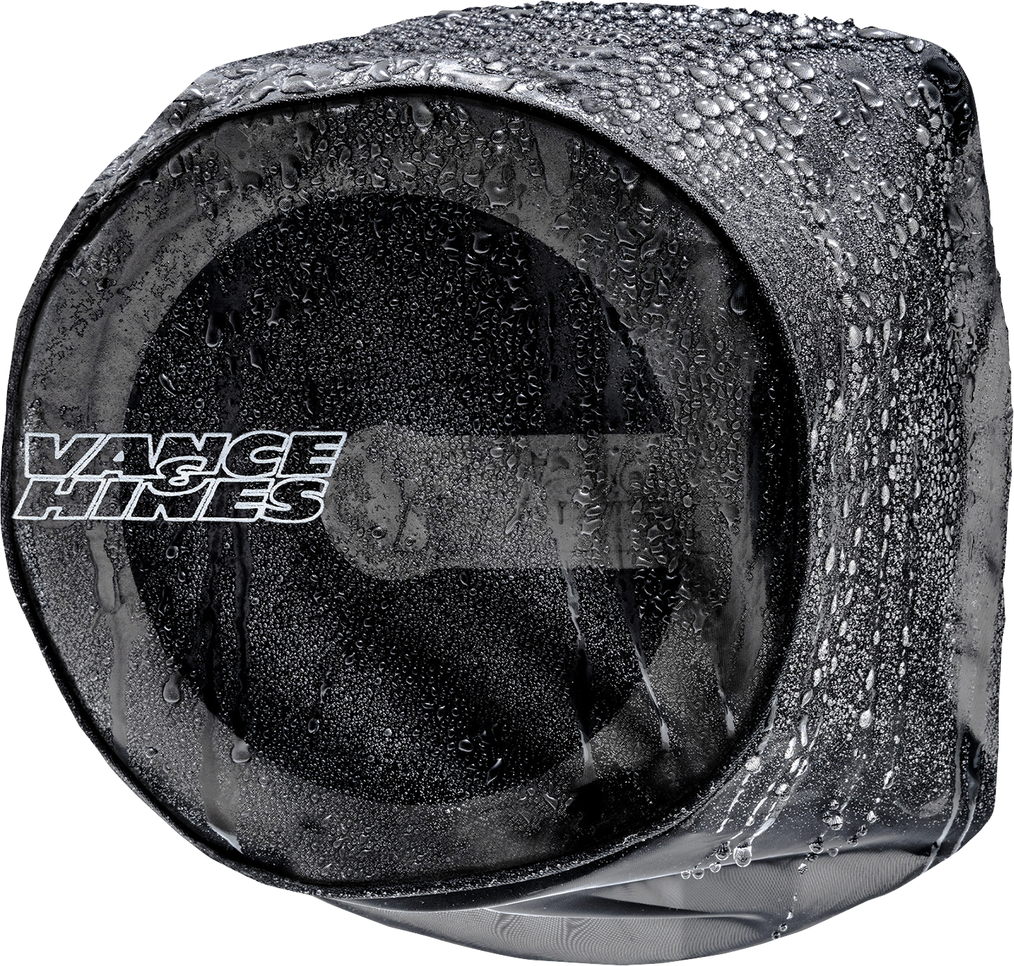 VANCE & HINES VO2 Rain Sock for Cage Fighter and Radiant III Air Intake, black fabric with logo details.