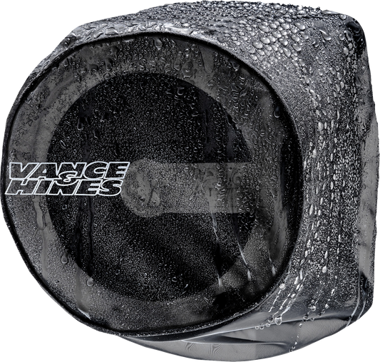 VANCE & HINES VO2 Rain Sock for Cage Fighter and Radiant III Air Intake, black fabric with logo details.